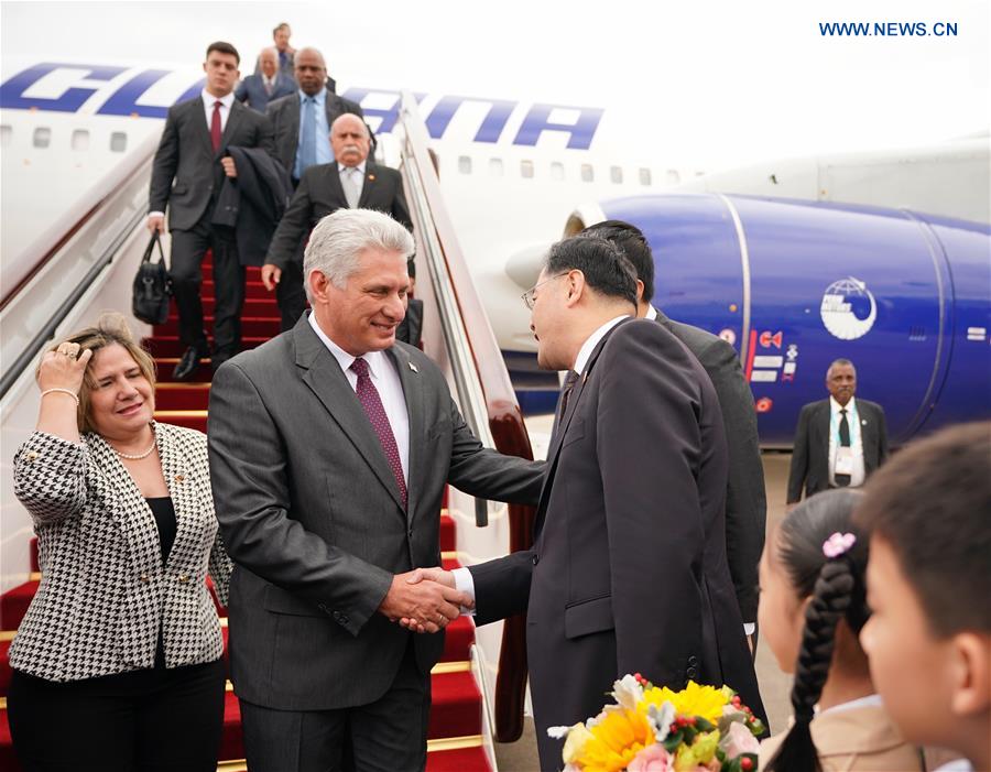 (IMPORT EXPO)CHINA-SHANGHAI-CIIE-CUBAN PRESIDENT-ARRIVAL (CN)