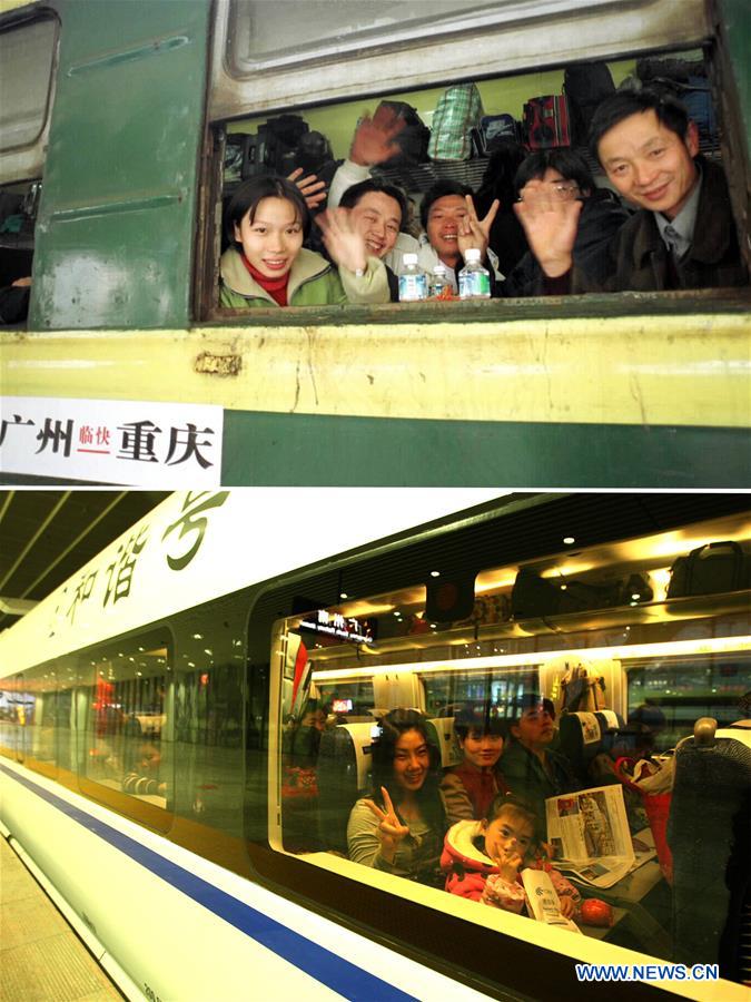 Xinhua Headlines: Moving China: The Spring Festival train journey now and then
