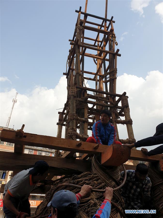 NEPAL-LALITPUR-RATO MACHHENDRANATH CHARIOT FESTIVAL-PREPARATION