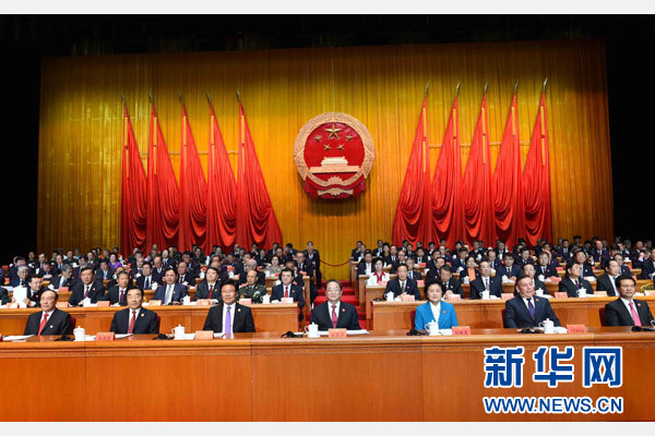 10月1日，慶祝中華人民共和國(guó)成立66周年暨新疆維吾爾自治區(qū)成立60周年大會(huì)在新疆人民會(huì)堂隆重舉行。 新華社記者 饒愛民 攝