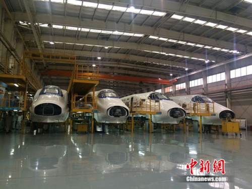 中車青島四方機車車輛股份有限公司廠房。中新網(wǎng) 邱宇 攝