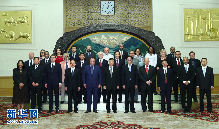 6月7日，中共中央政治局常委、中央書記處書記劉云山在北京會見金磚國家媒體高端論壇的媒體代表。新華社記者 謝環(huán)馳 攝