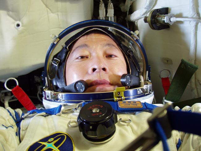 楊利偉在神舟五號上。