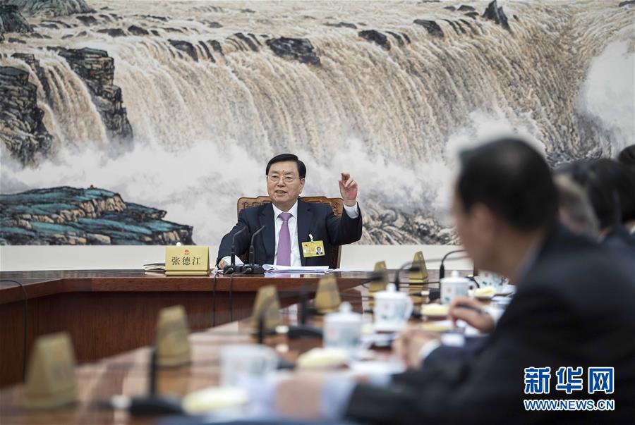 1月29日，十二屆全國人大常委會第一百零九次委員長會議在北京人民大會堂舉行，張德江委員長主持會議。 新華社記者 李濤 攝