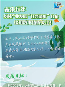 未來五年鄉(xiāng)村產(chǎn)業(yè)發(fā)展&ldquo;任務(wù)清單&rdquo;公布 這組數(shù)據(jù)值得關(guān)注！