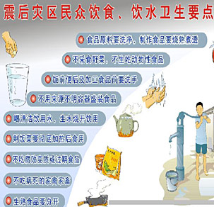 震后災(zāi)區(qū)民眾飲食、飲水衛(wèi)生要點