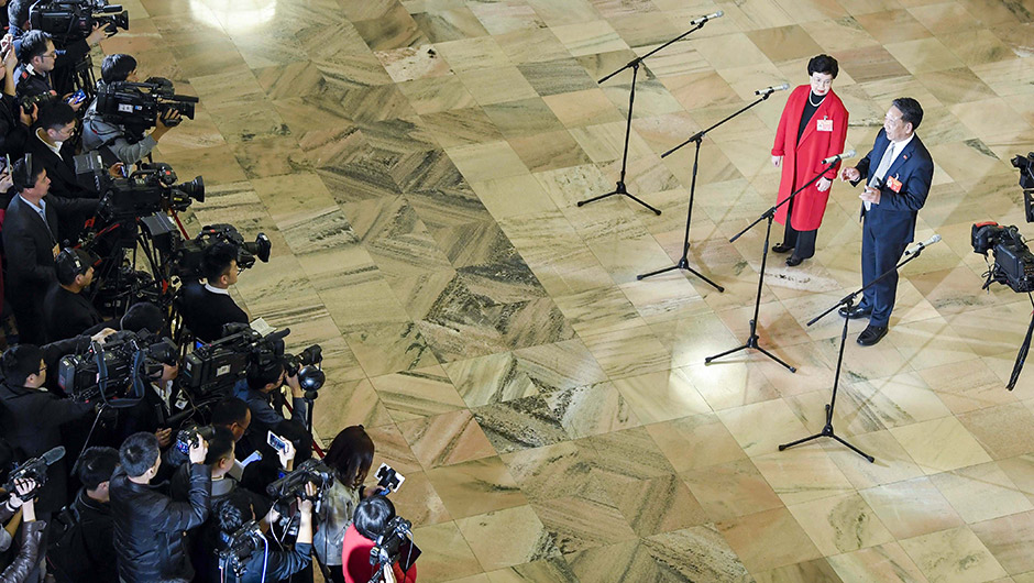 全國(guó)政協(xié)委員接受采訪(fǎng)