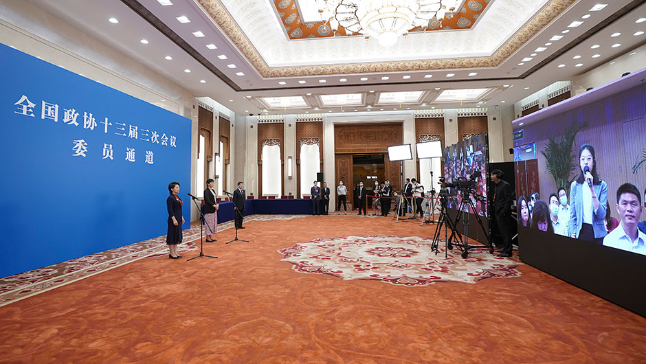 全國政協(xié)委員通過網(wǎng)絡視頻方式接受媒體采訪
