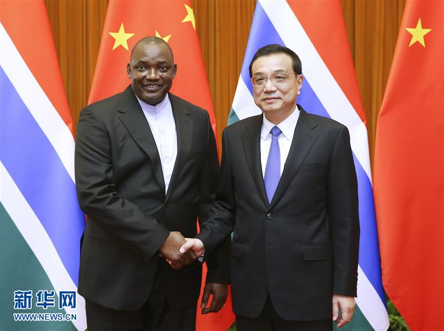 （時政）李克強(qiáng)會見岡比亞總統(tǒng)巴羅 
